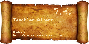 Teschler Albert névjegykártya